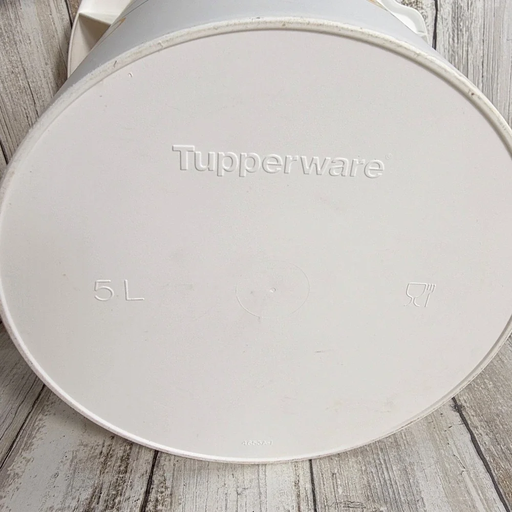 Tupperware 5L Storage Bucket Vented Lid Handle Bubble Print 4653A-1 Retro Orange - Picture 5 of 8